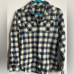 Eddie Bauer Flannel Button Down Shirt Women’s Size XS Multicolor 100% Cotton EUC